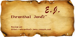 Ehrenthal Jenő névjegykártya
